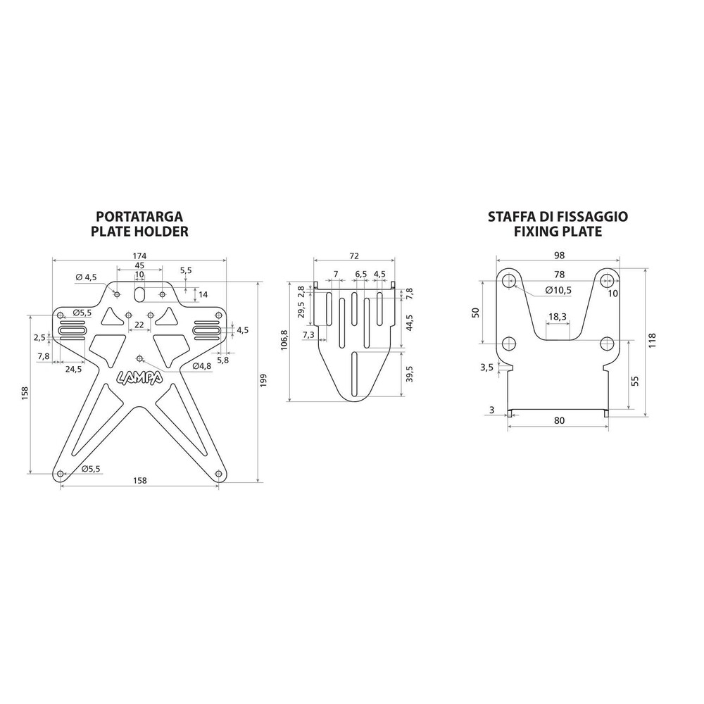 Suport placuta numar Aero-X Evo 1 cu reglare pe inaltime si inclinare [1]