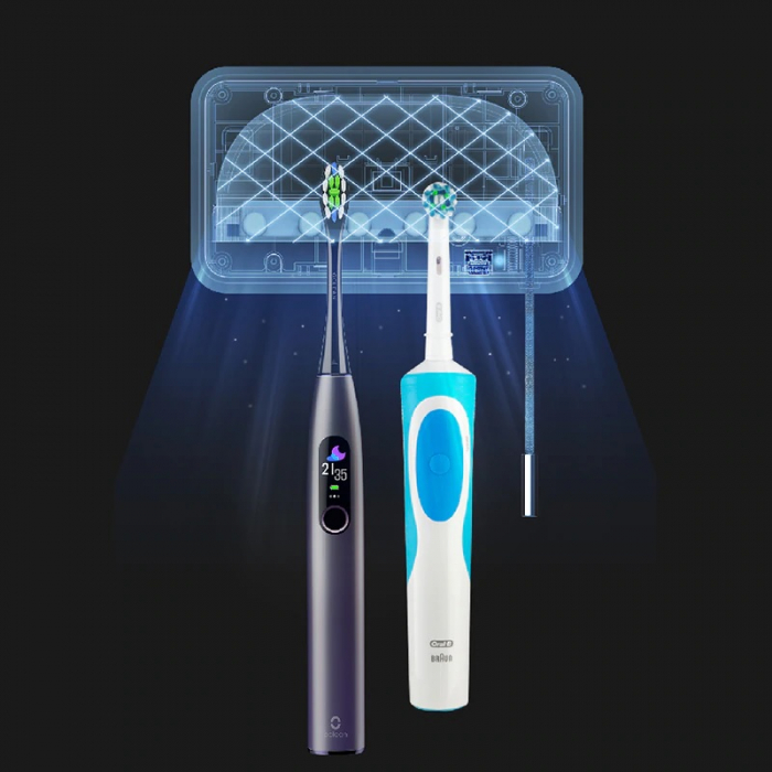 Sterilizator smart UVC LED Xiaomi Oclean S1 Gri cu 5 suporturi pentru periute de dinti si lame de barbierit [4]