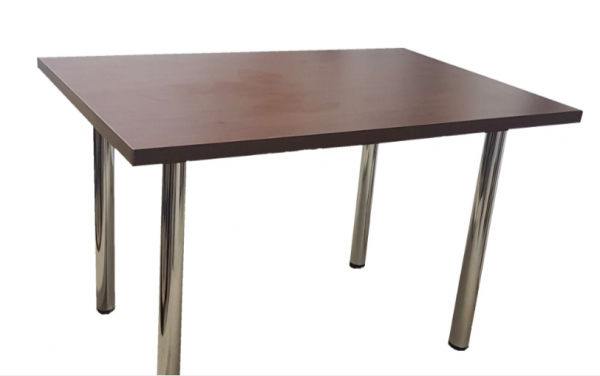 Masa de Bucatarie cu Blat si Picioare INOX, Culoare WENGE,80x80x75 cm [2]