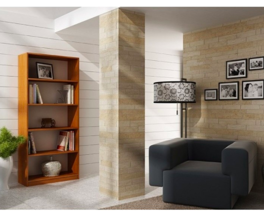 Etajera Birou cu 4 Polite de Depozitare 200x70x35 cm, Culoare Cires, Material PAL de 18mm [2]