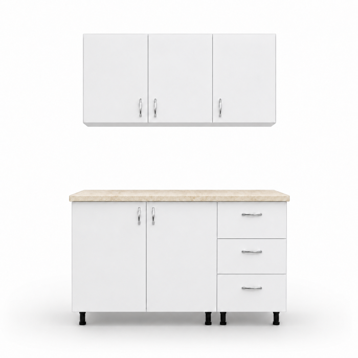 Bucatarie Star 120cm, Culoare Alb din Pal de 18mm [3]