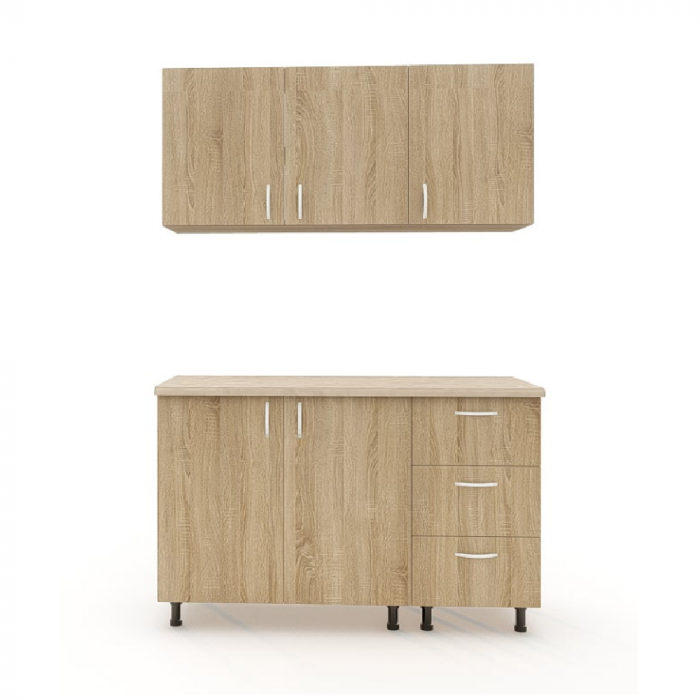 Mobila De Bucatarie Star 140cm, Culoare Sonoma din Pal de 18mm [4]