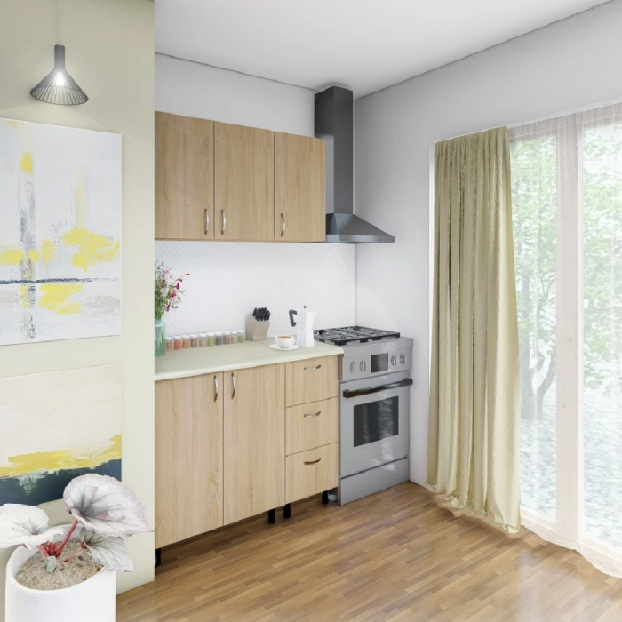 Bucatarie Star 120cm, Culoare Sonoma din Pal de 18mm [3]