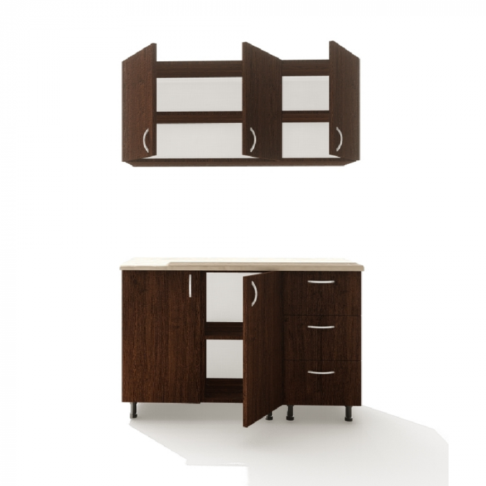 Bucatarie Star 120cm, Culoare Wenghe din Pal de 18mm [4]