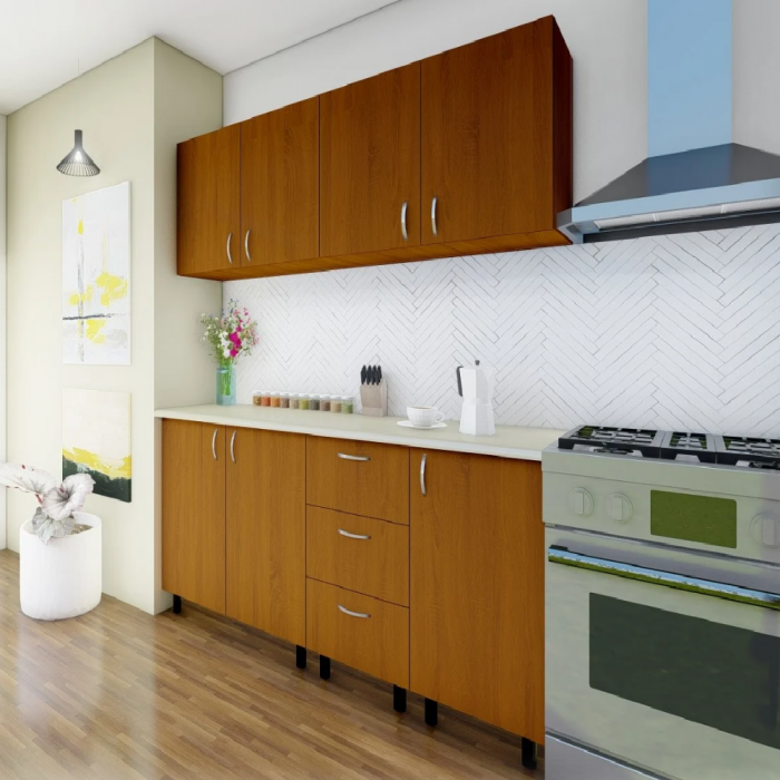 Bucatarie Star, 160 cm, Culoare Cires din Pal de 18mm [3]