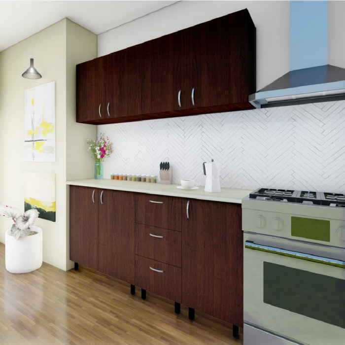 Bucatarie Star,160cm, Culoare Wenghe din Pal de 18mm [3]