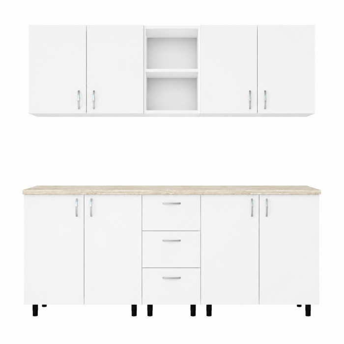 Bucatarie Star 200 cm, Culoare ALB din Pal 18mm [3]