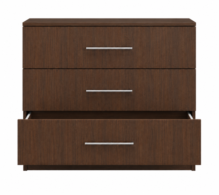 Comoda Ella cu 3 sertare, 90x82x42.5 cm, culore Wenge [3]
