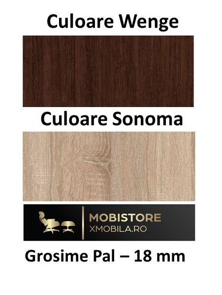 Comoda TV Sonia, Culoare Wenghe/Sonoma, 80x80x45cm [2]