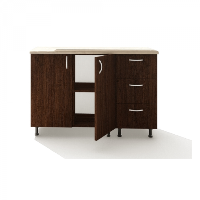Corp Inferior cu Blat 120X50X90Cm, Culoare Wenge, Pal 18 mm [3]