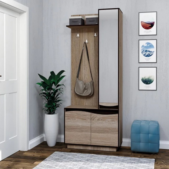 Cuier Zeneva,  Masura 206 x 40 x 90 cm, Culoare Sonoma Trufă si Wenge [2]
