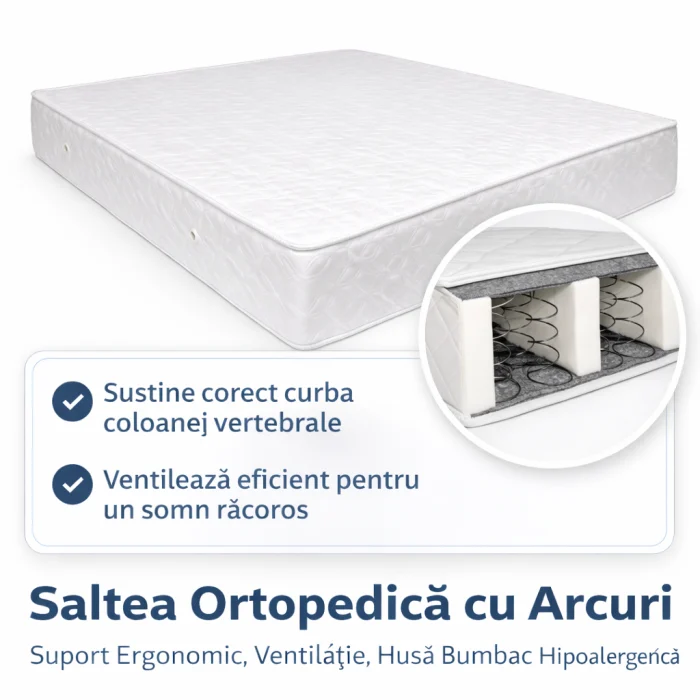 Dormitor Leno, Culoare Stejar Auriu cu Alb Mat [6]