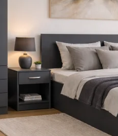 Dormitor STAR Gri Antracit – Set complet cu pat, dulap și 2 noptiere [4]