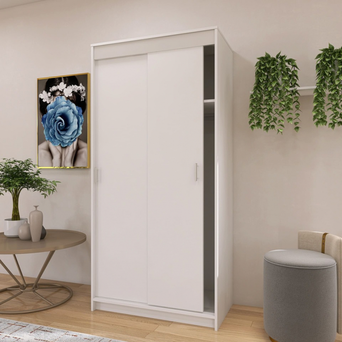 Dressing Barcelona, 200x100x50 cm, Culoare Alb Mat din pal de 18 mm [4]