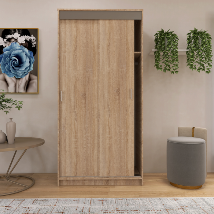 Dressing Barcelona, 200x100x50 cm, Culoare Sonoma din pal de 18 mm [2]