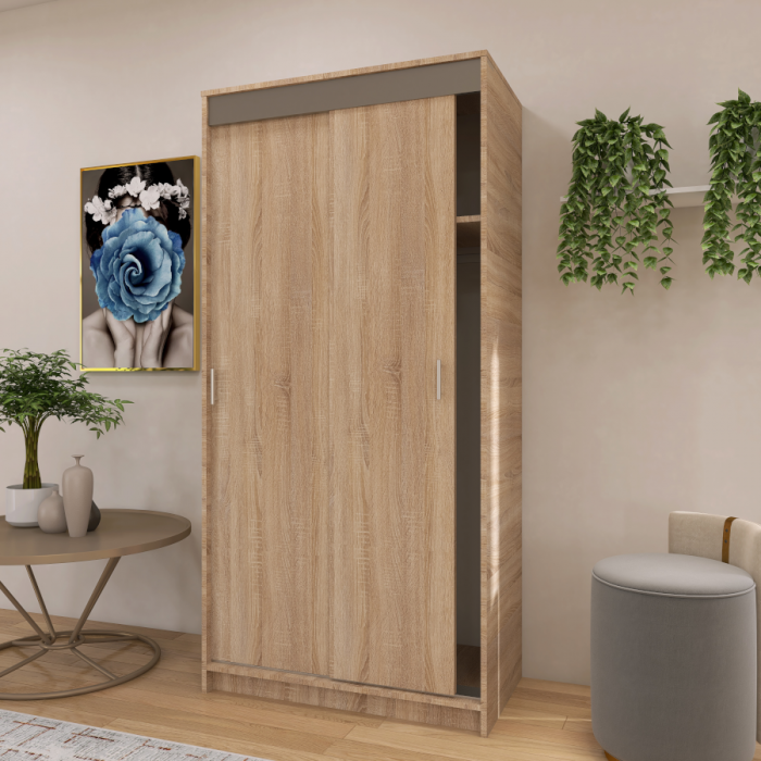 Dressing Barcelona, 200x100x50 cm, Culoare Sonoma din pal de 18 mm [3]