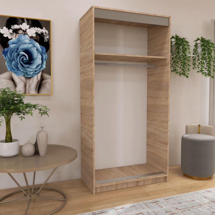 Dressing Barcelona, 200x100x50 cm, Culoare Sonoma din pal de 18 mm [4]