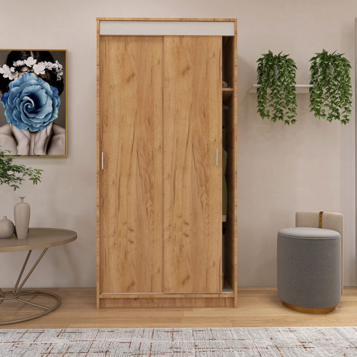 Dressing Barcelona, 200x100x50 cm, Culoare Stejar Auriu din pal de 18 mm [3]