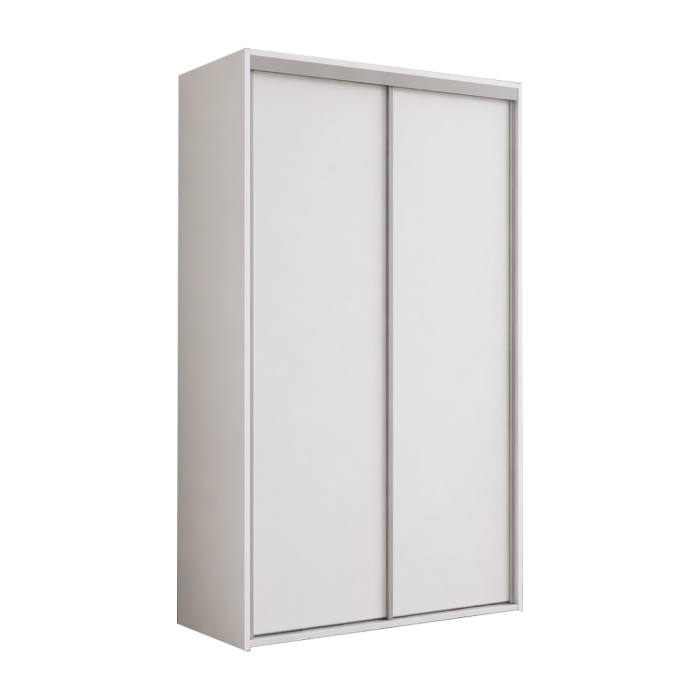 Dressing Alb Mat cu 2 Uși Culisante, PAL 18 mm, cu Bară Haine și 5 Polițe [4]