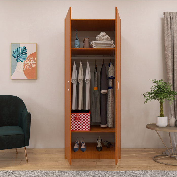 Dulap Cires cu 2 Usi, 2 Rafturi Depozitare si Bara de Haine 200x80x50 cm, din Pal de 18 mm [3]