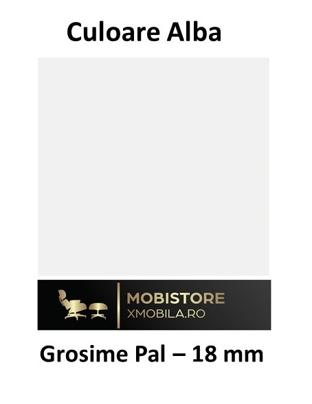 Dulap cu 2 Usi si 4 Rafturi , Culoare Alb, Feronerie Premium, Pal de 18mm [4]