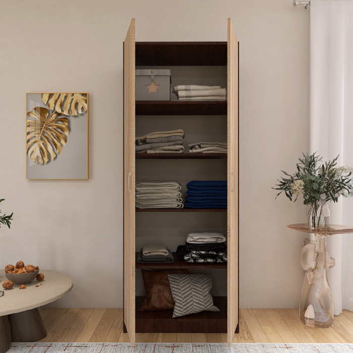 Dulap Wenge cu Sonoma in 2 Usi si 4 Polite de Depozitare, 200X80x40 cm, din Pal de 18 mm [3]