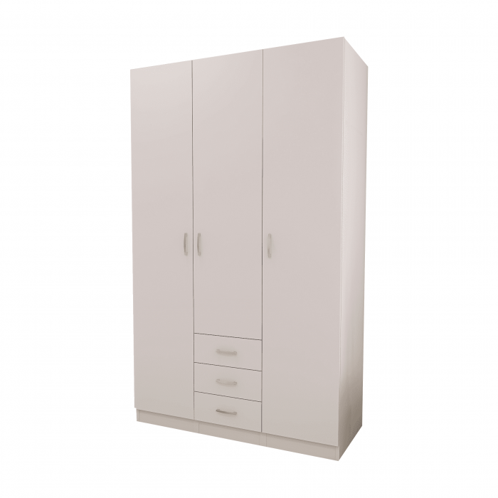 Dulap cu 3 usi si 3 Sertare, 200x120x50, Culoare Alba din Pal de 18 mm [4]