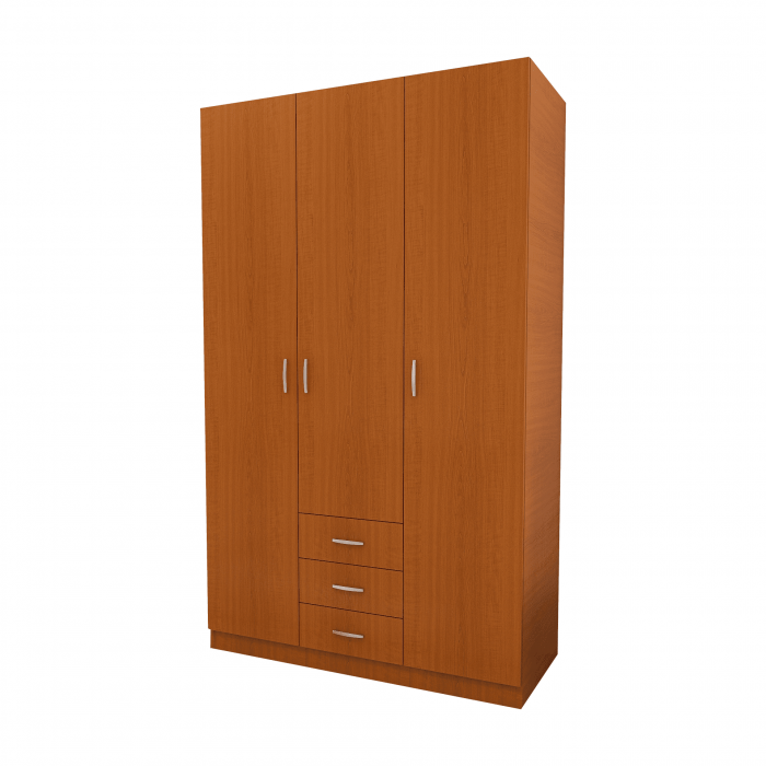 Dulap cu 3 usi si 3 Sertare, 200x120x50, Culoare Cires din Pal de 18 mm [4]
