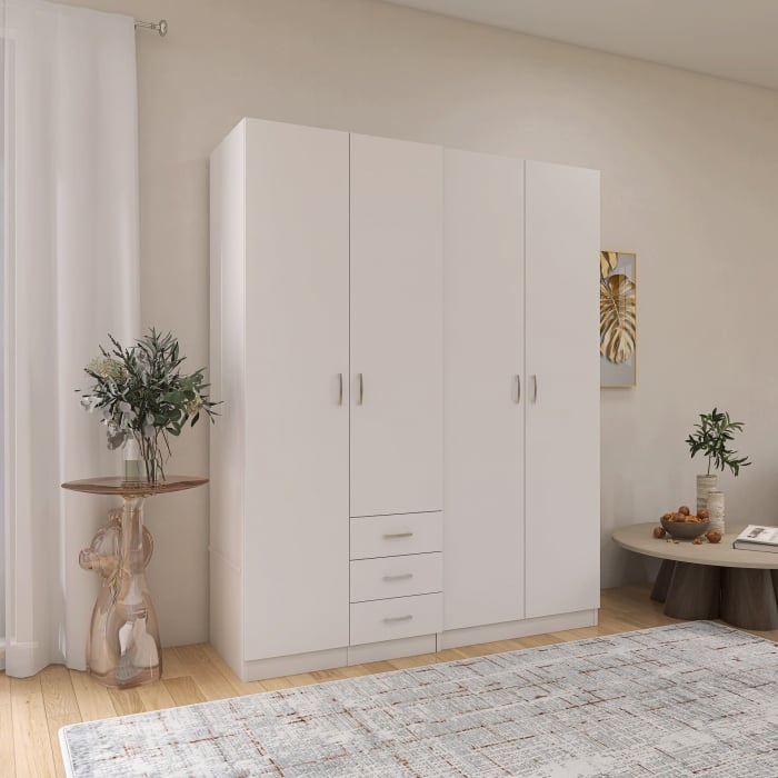 Dulap Mega cu 4 usi, 200x160x50, Culoare Alba din Pal de 18 mm [2]