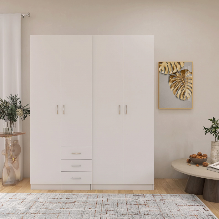 Dulap Mega cu 4 usi, 200x160x50, Culoare Alba din Pal de 18 mm [3]
