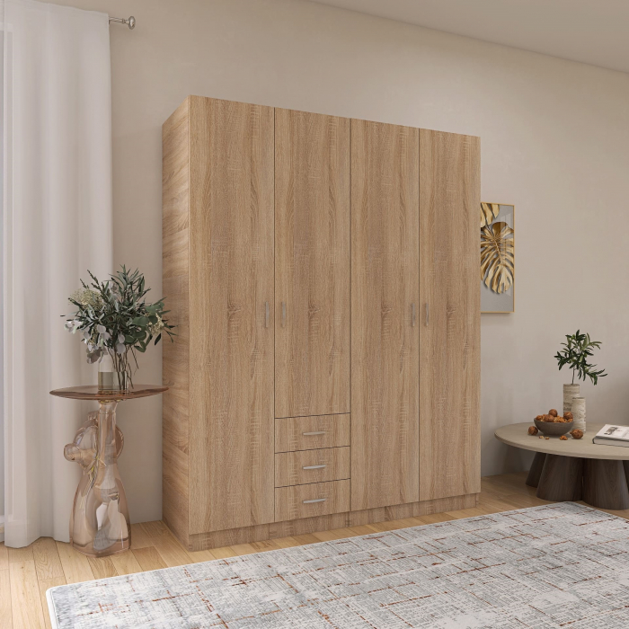 Dulap Mega cu 4 usi, 200x160x50, Culoare Sonoma din Pal de 18 mm [2]