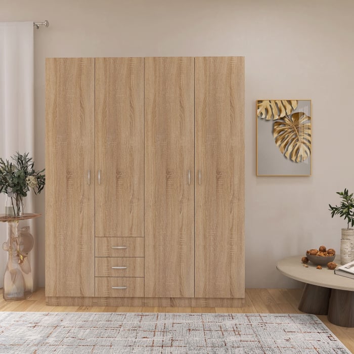 Dulap Mega cu 4 usi, 200x160x50, Culoare Sonoma din Pal de 18 mm [3]