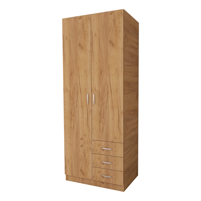 Dulap Mixt Star Alb Mat cu 2 Usi si 3 Sertare, 200x80x50 cm [18]