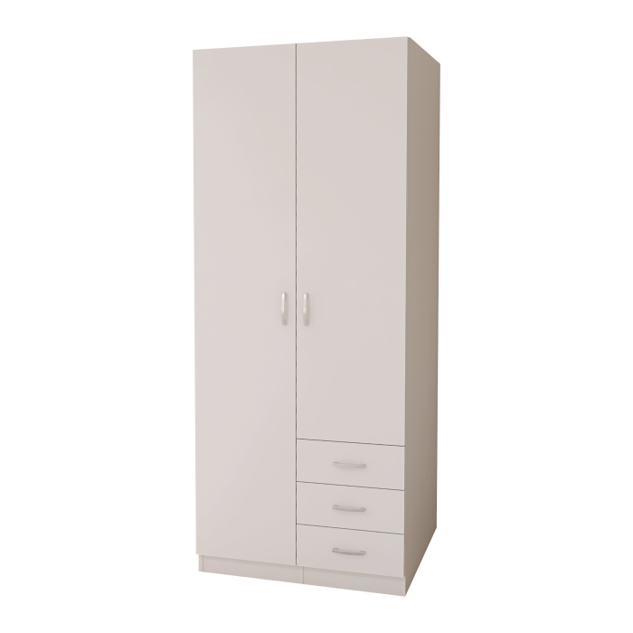 Dulap Mixt Star Alb Mat cu 2 Usi si 3 Sertare, 200x80x50 cm [4]