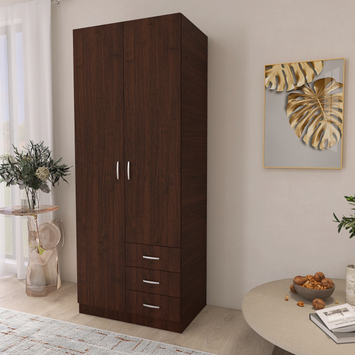 Dulap Mixt Star cu 2 Usi si 3 Sertare, 200x80x50 cm,Culoare Wenge – Balamale cu amortizare și reglaj 3D [2]