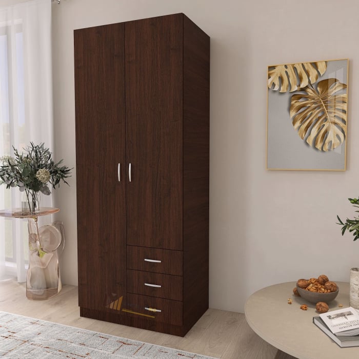 Dulap Mixt Star cu 2 Usi si 3 Sertare, 200x80x50 cm,Culoare Wenge, Material din PAL de 18mm [2]