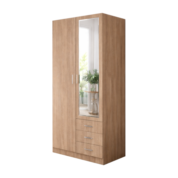 Dulap Mixt Star cu Oglinda, 200x80x50 cm, Culoare Sonoma – Balamale cu amortizare și reglaj 3D [5]