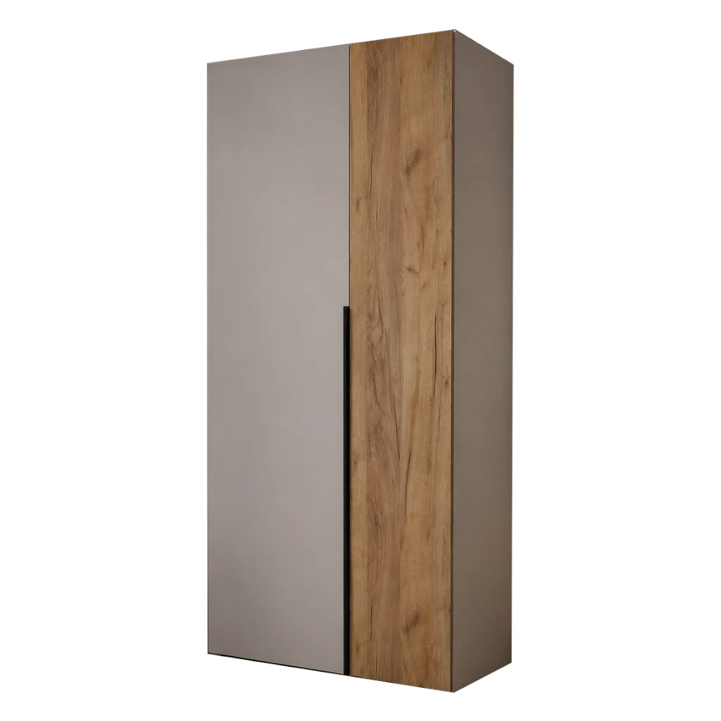 Dulap Oslo 2 Uși, 90 cm, Cashmere cu Stejar Auriu – 200 x 90 x 50 cm [4]