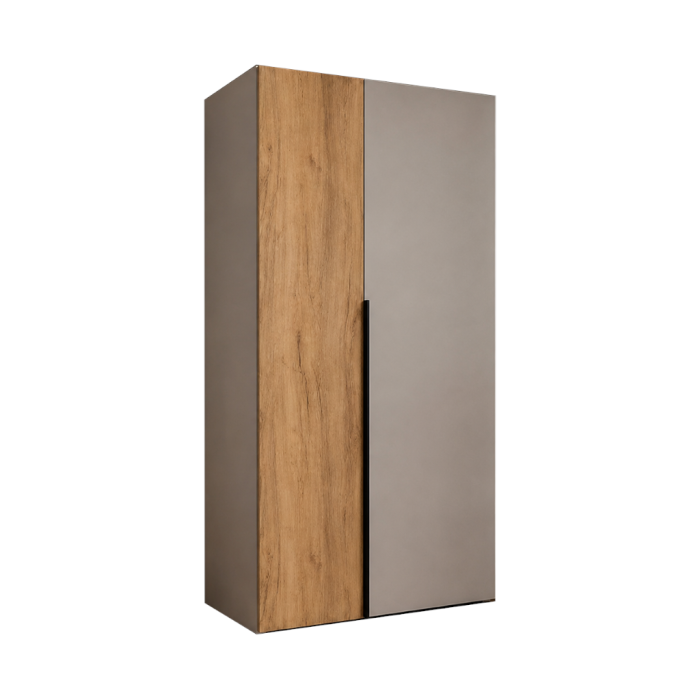 Dulap OSLO cu bara, 200x90x50 cm Cashmere cu Stejar Auriu | PAL 18 mm | Balamale Soft Close 3D [3]