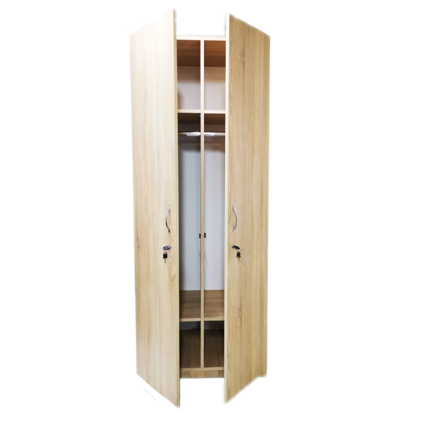 Dulap tip Vestiar cu Bara de Umerase si 2 Polite de Depozitare, 200x50x80cm, Culoare Sonoma, Material PAL de 18mm [3]