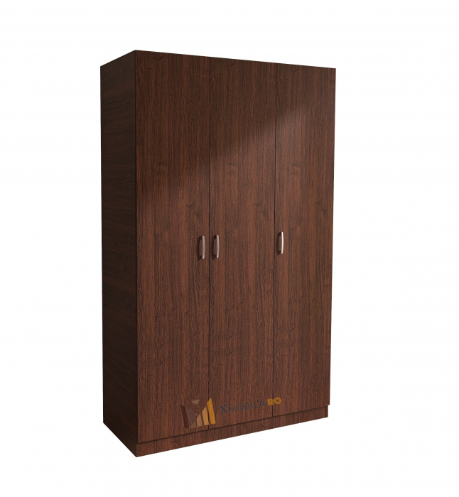 Dulap Wenge cu 3 Usi ,4 polite de Depozitare si 2 buc Bara de Haine, 200X120x50 cm, din Pal de 18 mm [4]