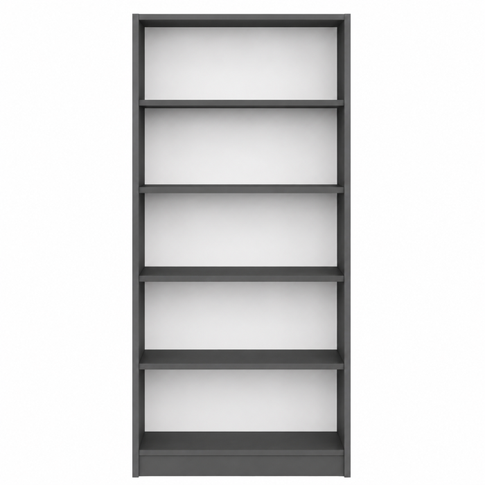 Etajera Birou cu 4 Polite de Depozitare 200x70x35 cm, Culoare Gri Antracit, Material PAL de 18mm [2]