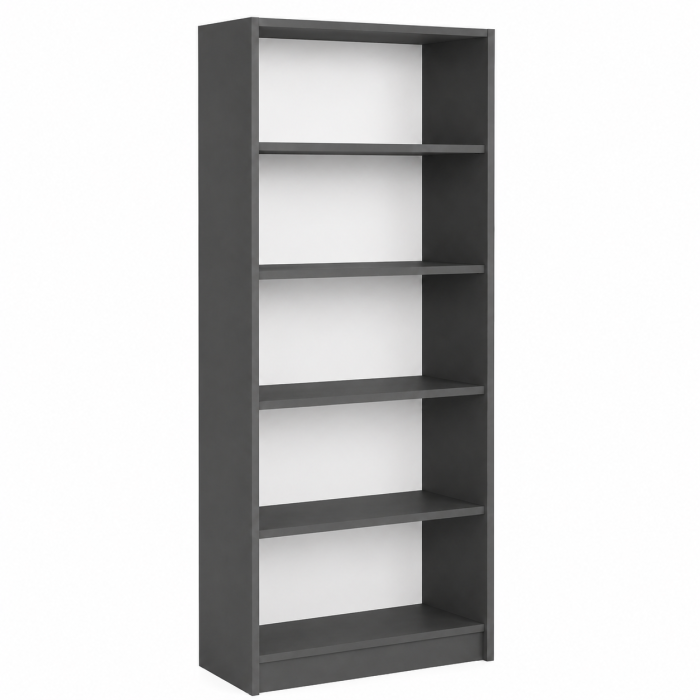 Etajera Birou cu 4 Polite de Depozitare 200x70x35 cm, Culoare Gri Antracit, Material PAL de 18mm [3]