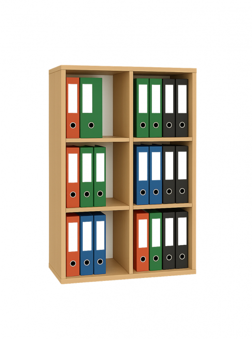 Etajera cu 4 casete tip raft, Masura 150x38x80 cm, Culoare fag [2]
