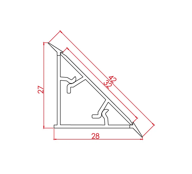 Inaltator blat model IT /plinta antistrop + accesorii, plastic cu insertie din aluminiu, 27x28x42 mm, L=2000 mm, finisaj aluminiu [4]