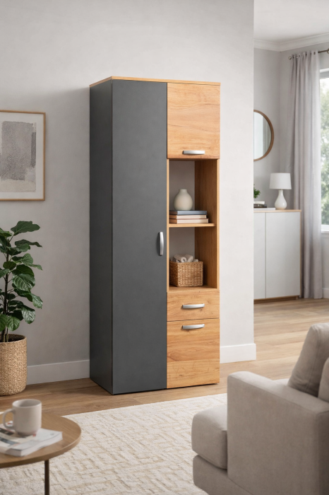 Living Royal V2 230 cm, Stejar Auriu & Gri Antracit – Mobilier Living Modern PAL 18 mm [4]