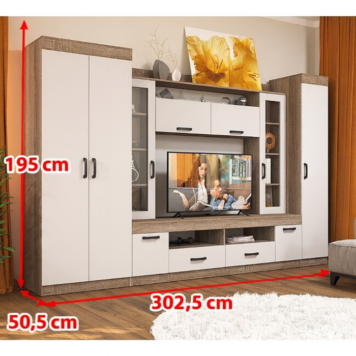 Living Veronika, Culoare Sonoma cu Alb [2]