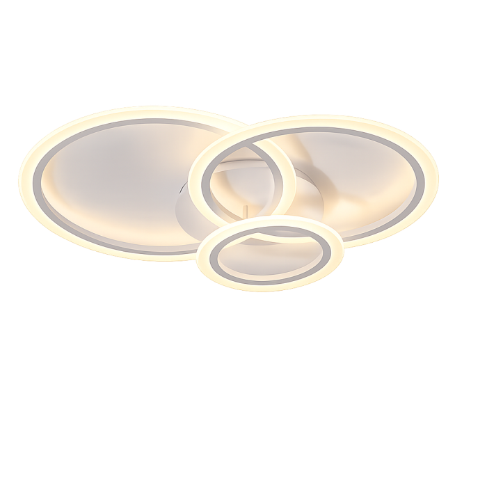 Lustră LED modernă cu 3 cercuri, telecomandă WiFi 2.4G, lumină reglabilă – 74W [2]