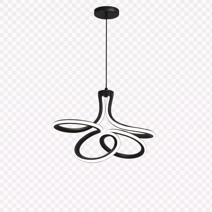 Lustră LED modernă neagră, 30W, 3 funcții lumină (rece/caldă/neutră) [2]