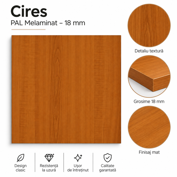 Mască Chiuvetă Bucătărie 80x87x50 cm, Cires | 2 Uși | PAL 18 mm | Picioare Reglabile | Balamale Soft Close 3D [4]